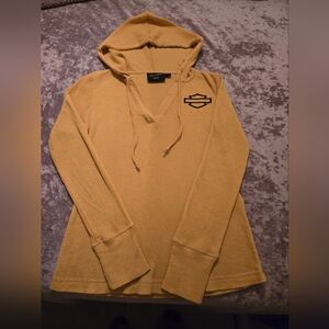 Harley-Davidson Tan Hooded Relaxed Sweatshirt